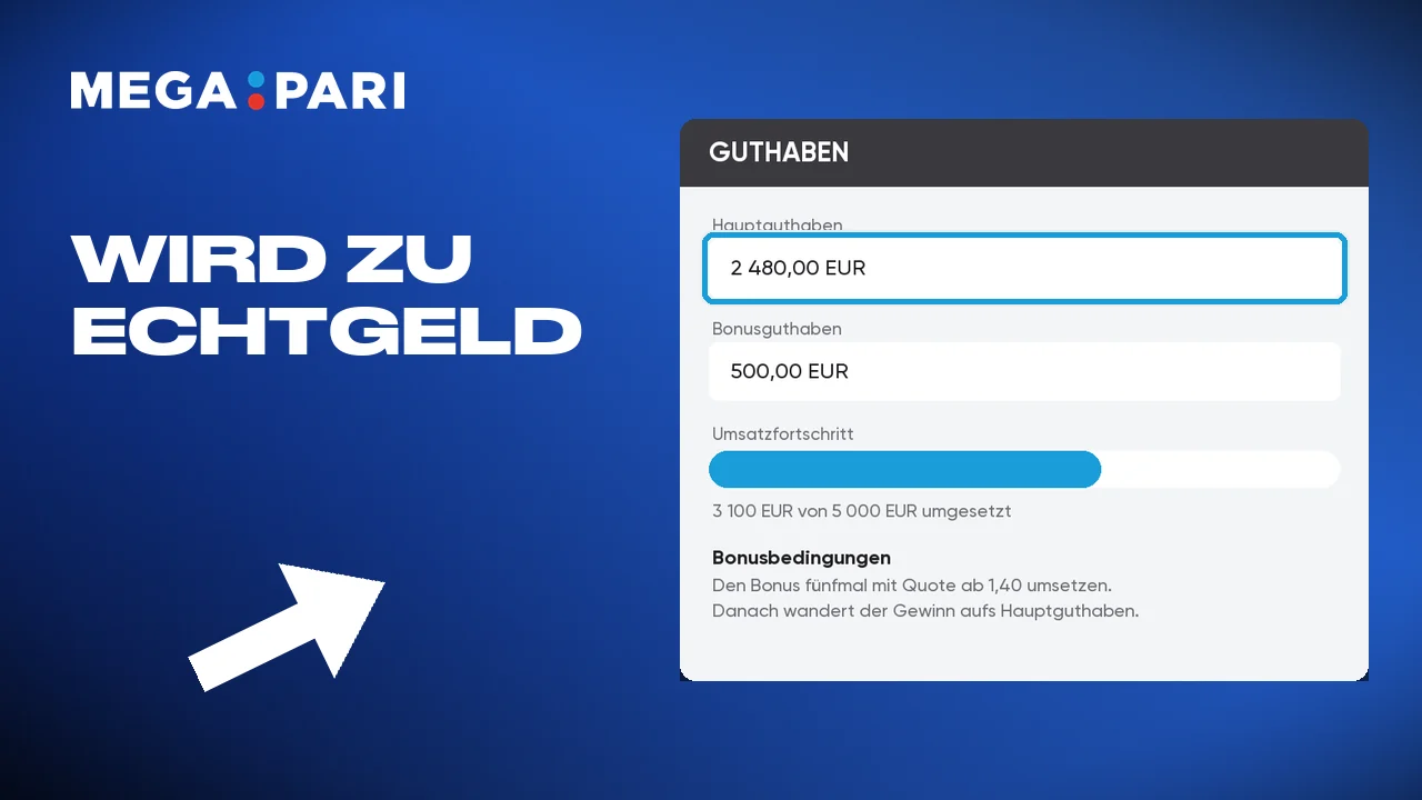 Sind die Bonusbedingungen erfüllt, wird daraus gewöhnliches Guthaben