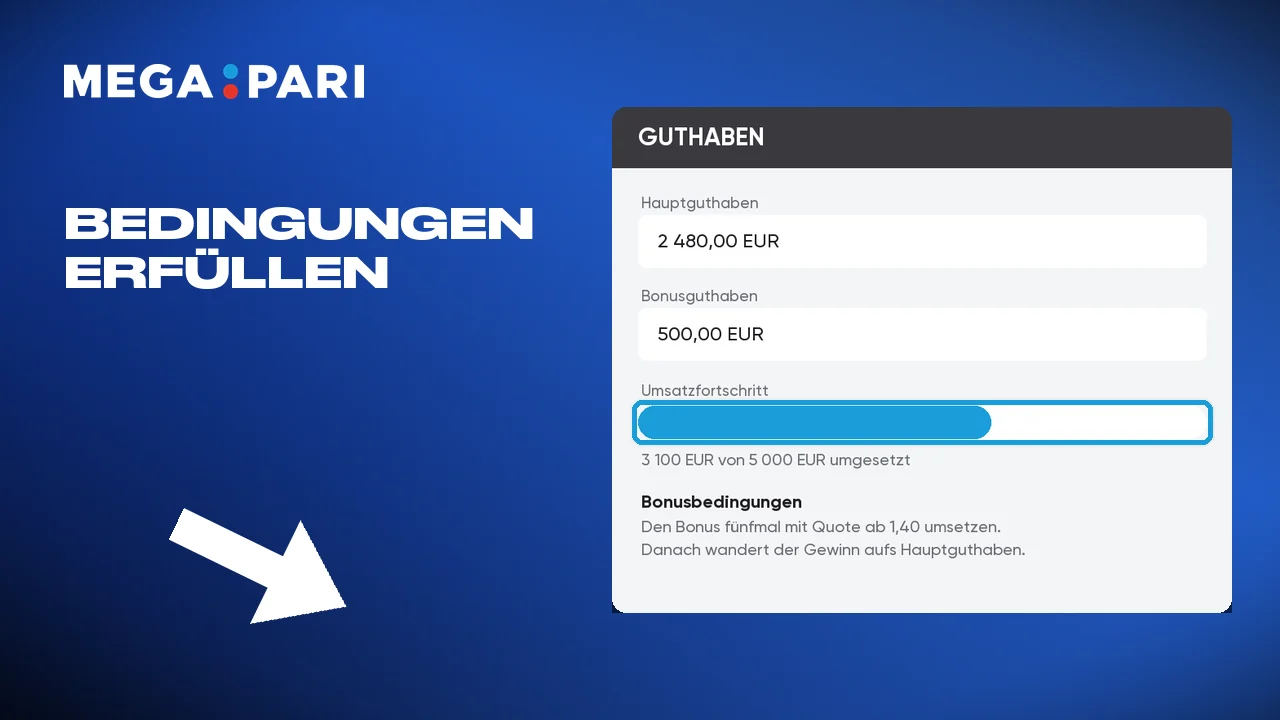 Wetten nach den Bonusregeln holen den Gewinn aufs Hauptguthaben