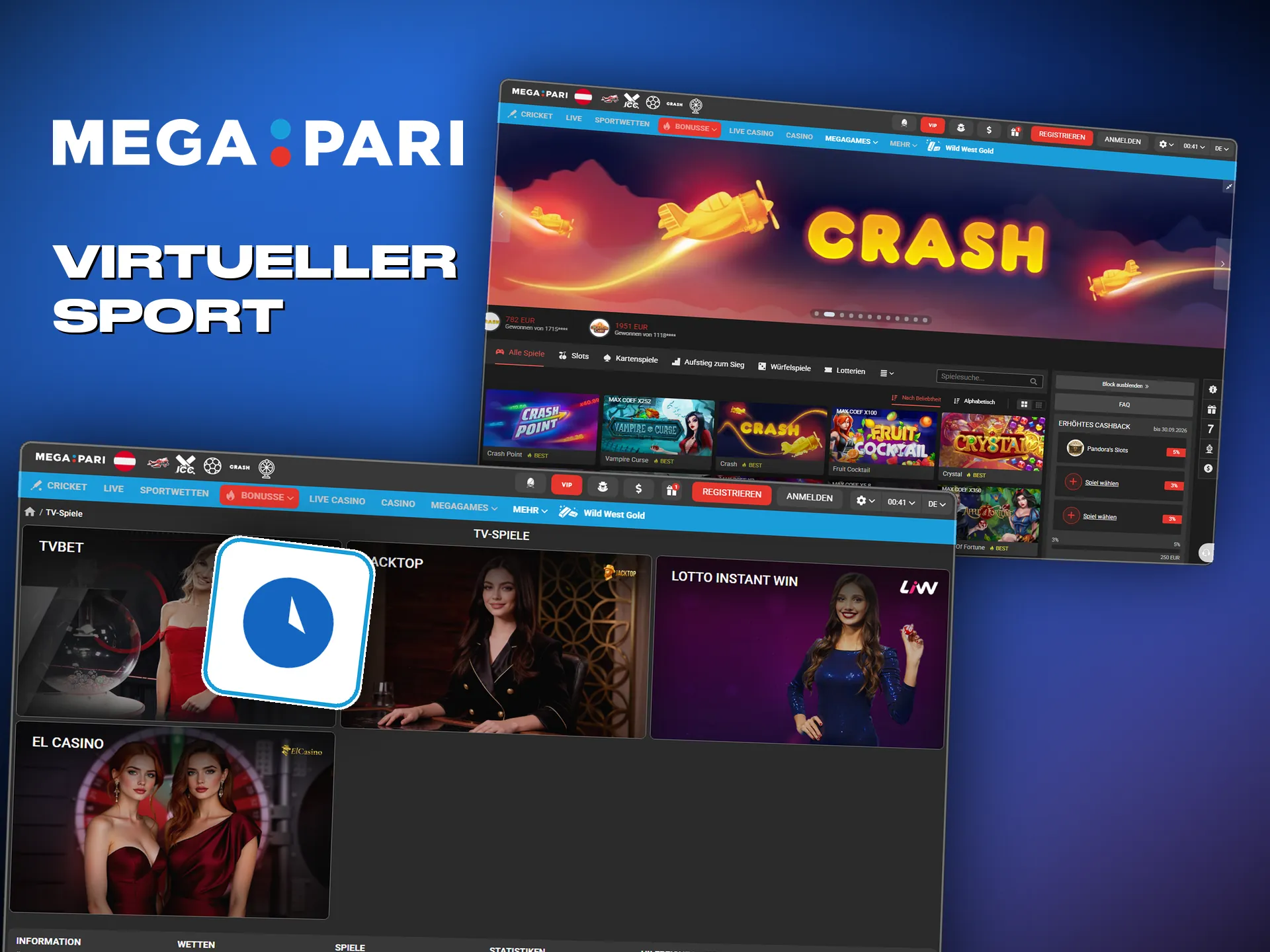 Virtueller Sport bei Megapari läuft rund um die Uhr