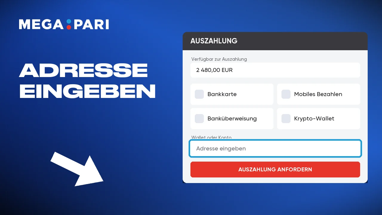 Die eigene Wallet-Adresse für die Auszahlung eintragen
