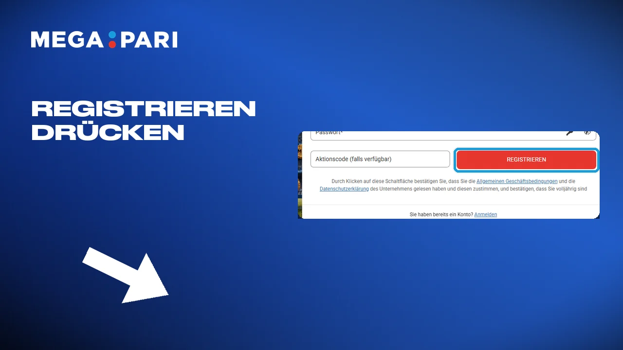 Die Registrierung abschließen und sich am Konto anmelden