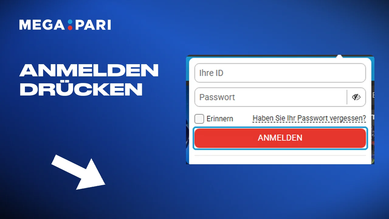 Auf den Anmeldebutton tippen und ins Konto gehen